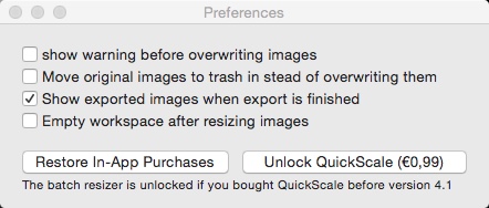 QuickScale 4.1 : Preferences Window