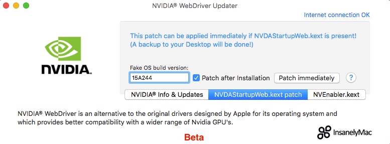 NVIDIA® WebDriver Updater : Main window