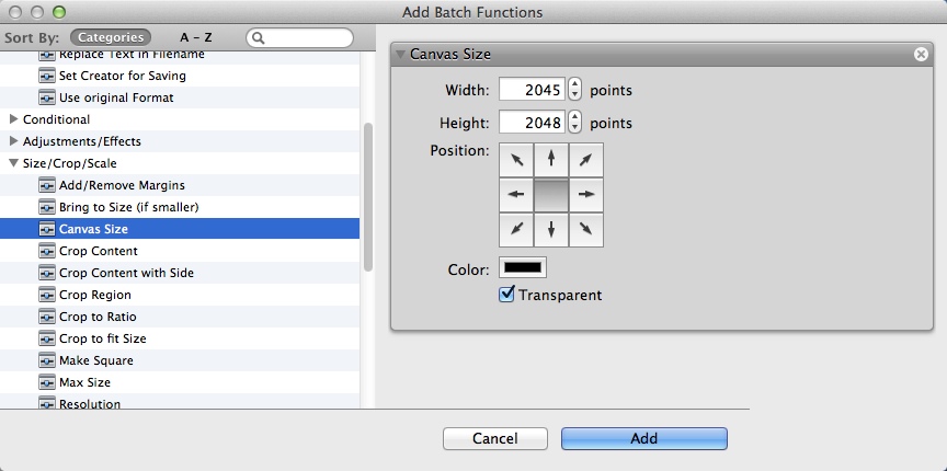 GraphicConverter 9.7 : Configuring Batch Processing Tool Settings