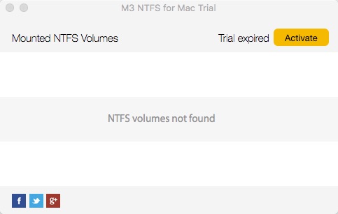 M3 NTFS For Mac 2.1 : Main window