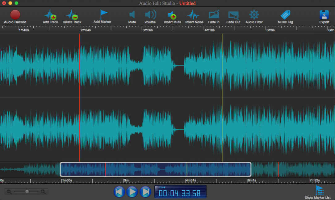 Audio Edit Studio 3.1 : Main Window