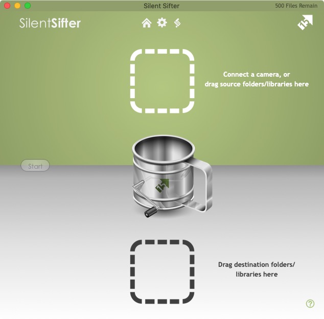 Silent Sifter - Organize Photos 3.5 : Welcome Screen