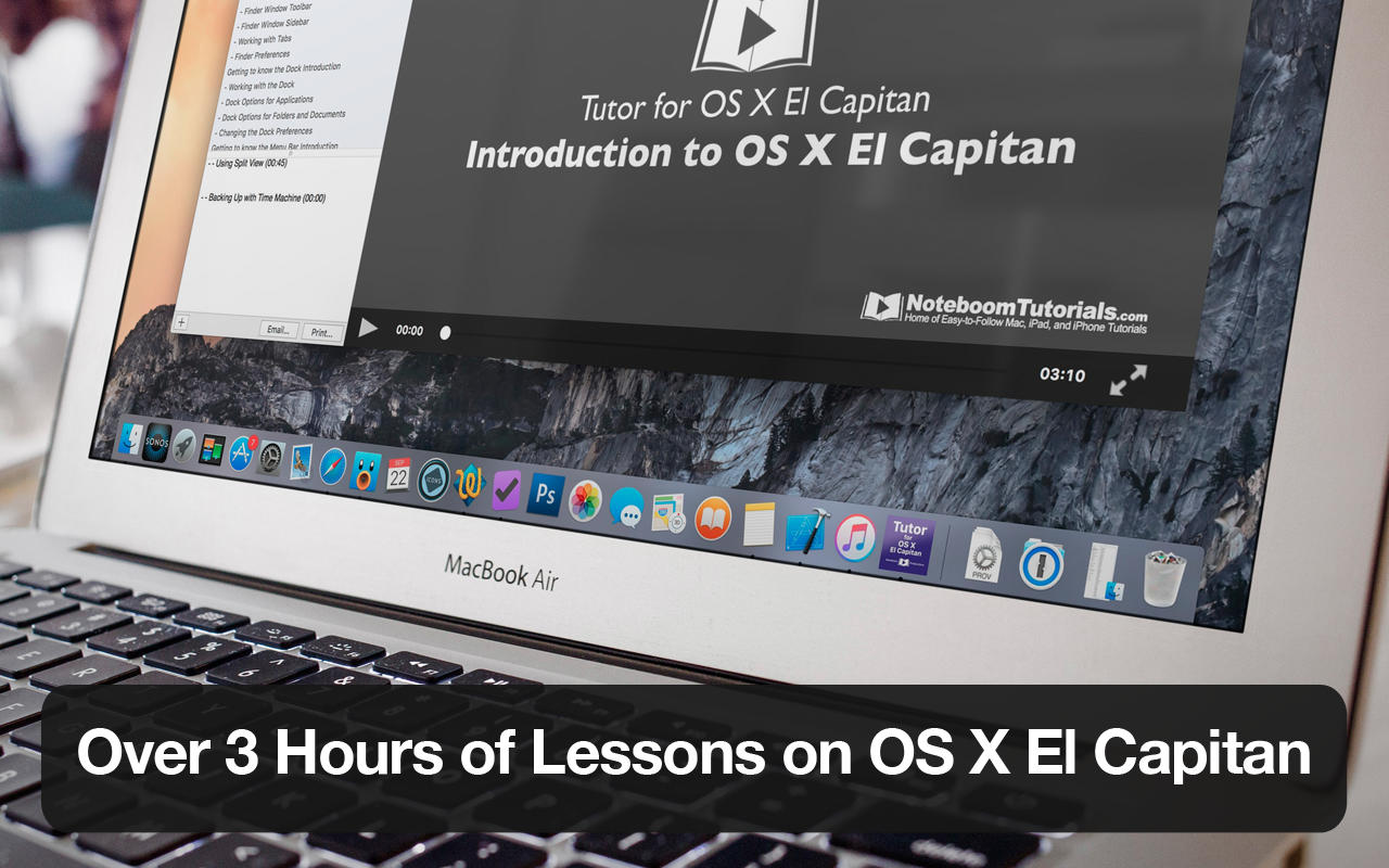 Tutor for OS X El Capitan 10.1 : Main Window