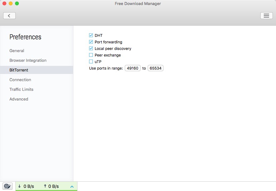 Free Download Manager 5.1 beta : BitTorrent Options