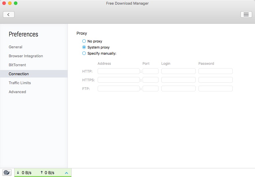 Free Download Manager 5.1 beta : Proxy Options