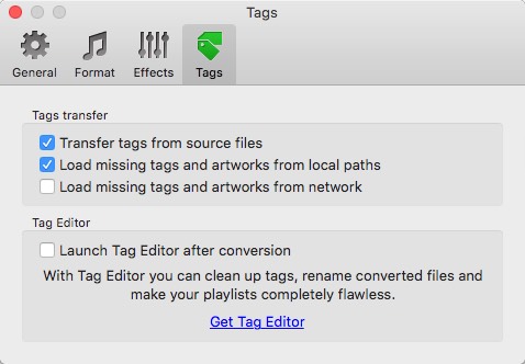 To FLAC Converter Free 1.0 : Tags Options