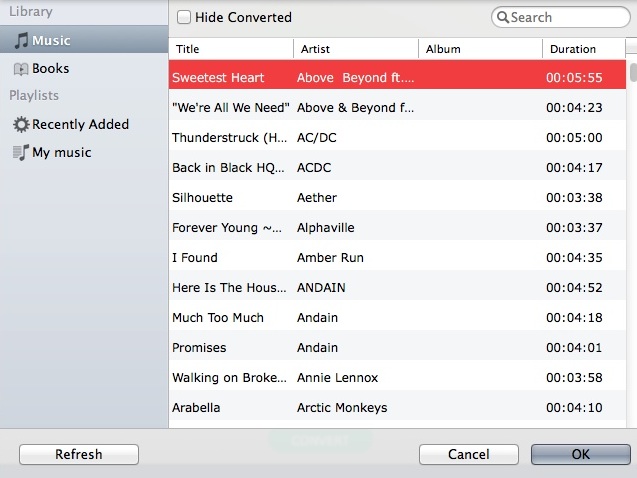Macsome iTunes Music Converter 2.0 : Selecting Input Files