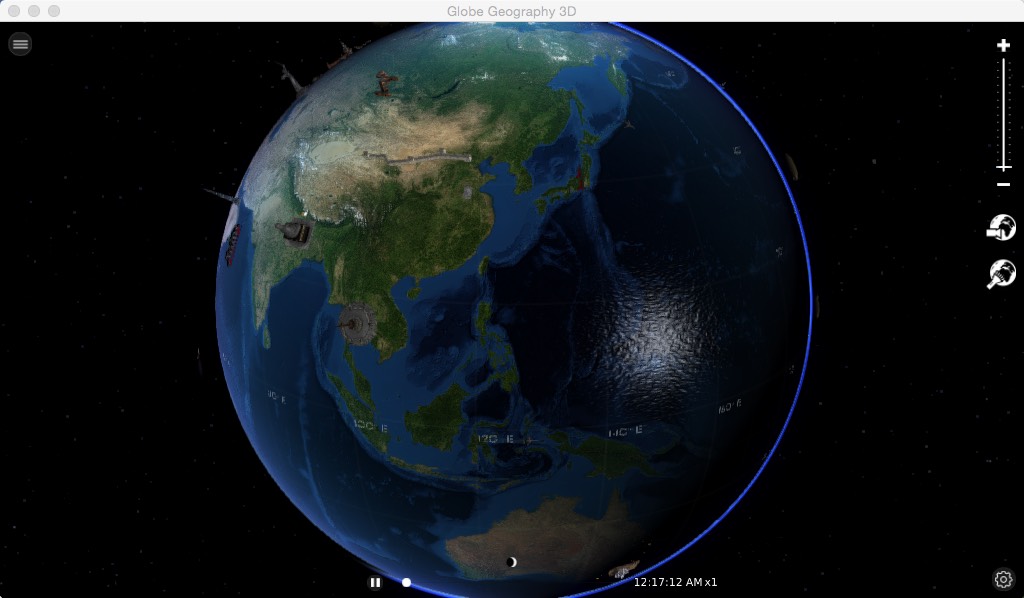 Globe Geography 3D 1.0 : Main window