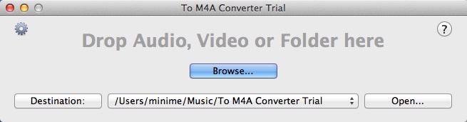 To M4A Converter 1.0 : Main Window