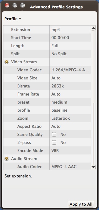 ImTOO Apple TV Video Converter 7.8 : Configuring Advanced Output Settings