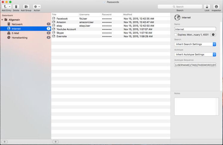 KeePass Desktop 1.0 : Main Window