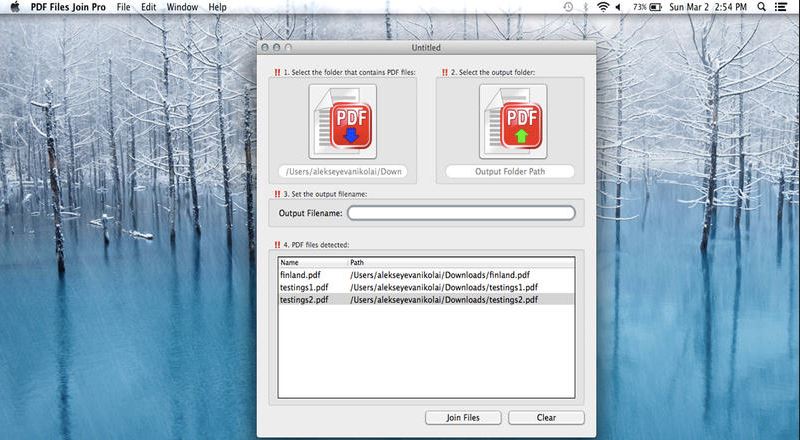 PDF Files Join Pro 1.0 : Main Window