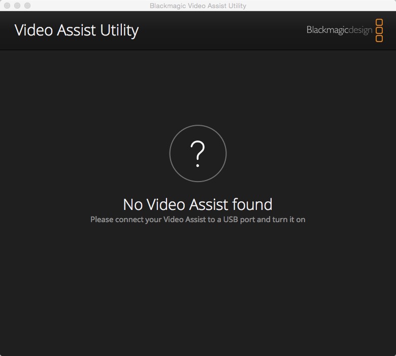 Blackmagic Video Assist Utility 2.0 : Main window