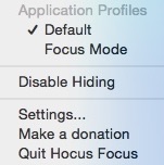 Hocus Focus 1.3 : Main Menu