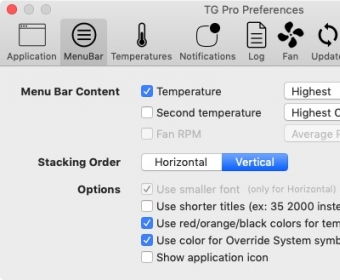 Menubar Preferences 