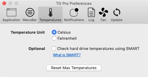 TG Pro 2.4 : Temperatures Preferences 