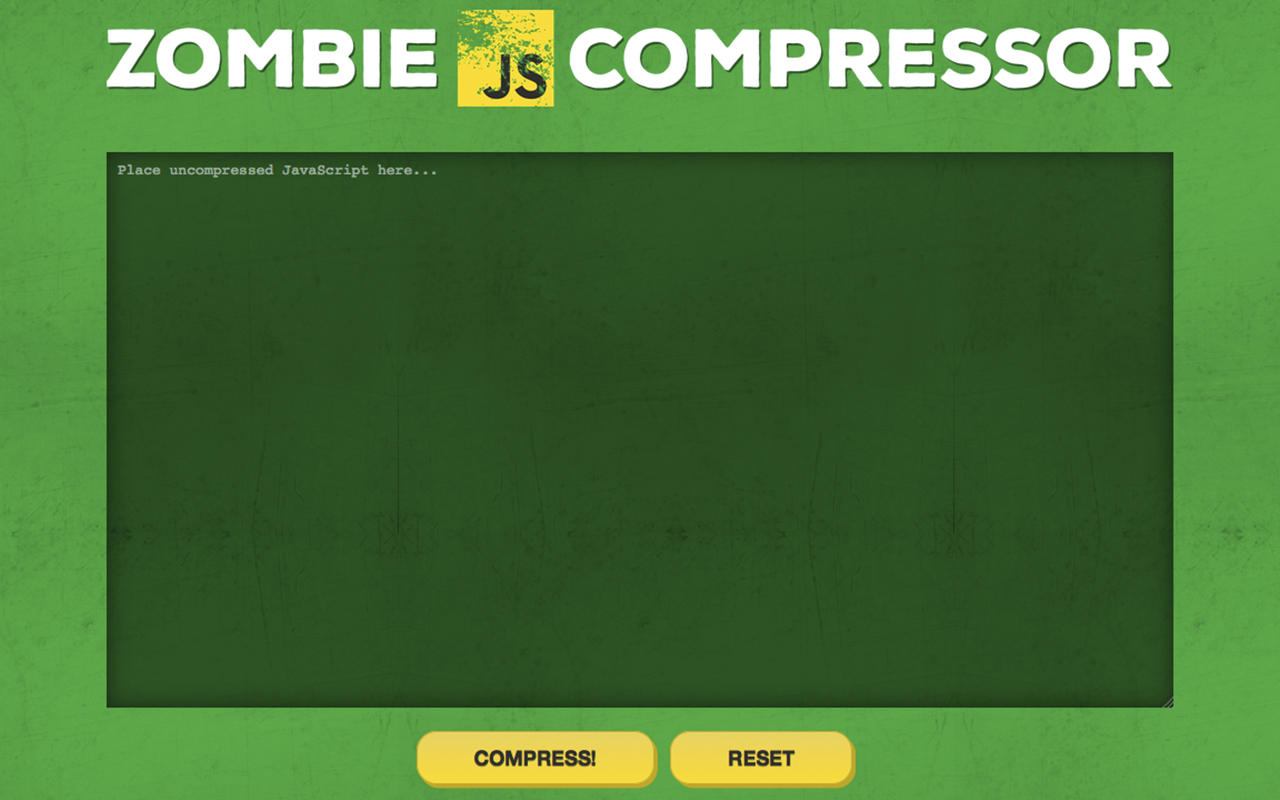 Zombie JS Compressor 1.0 : Main Window