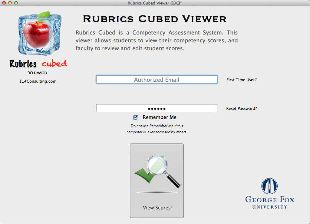 Rubrics Cubed Viewer GDCP 1.3 : Main Window