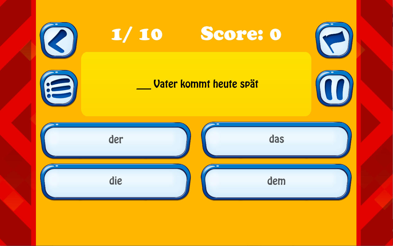 German Grammar Test Pro 1.0 : Main Window