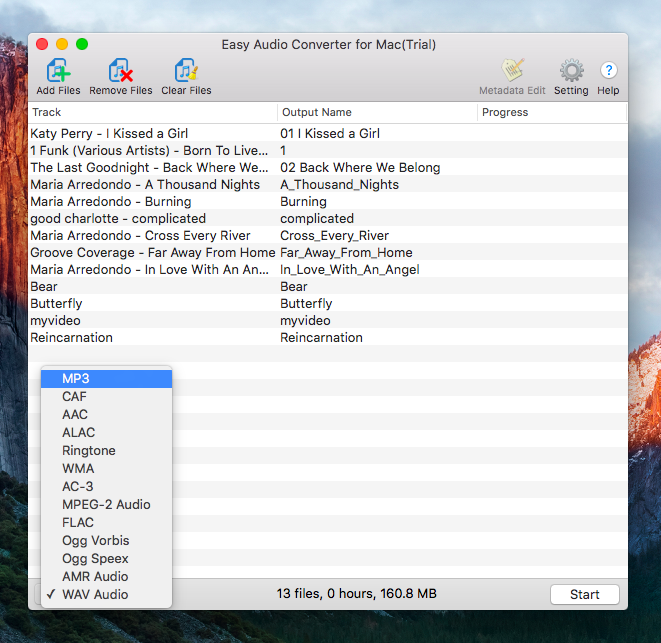 Easy Audio Converter for Mac 4.0 : Main Window