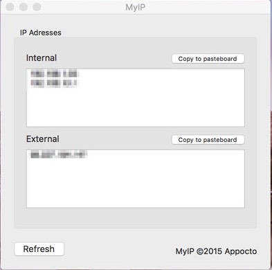 MyIp 1.2 : Main window