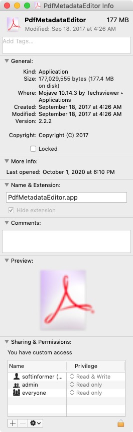 Pdf Metadata Editor 2.2 : Info