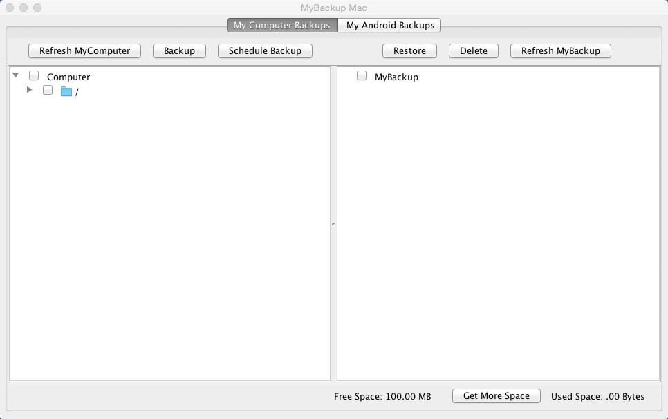 MyBackup Pro 1.4 : Main window