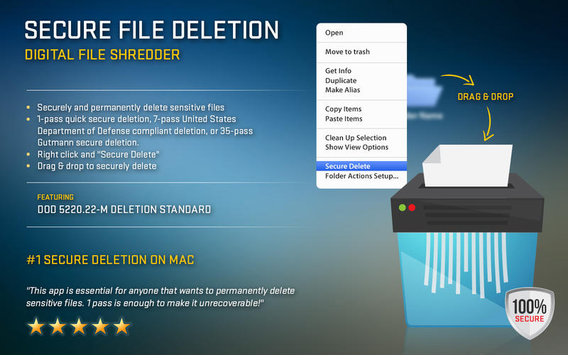 Secure File Deletion 1.0 : Main window