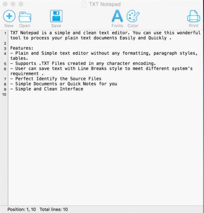 TXT Notepad 1.0 : Main window