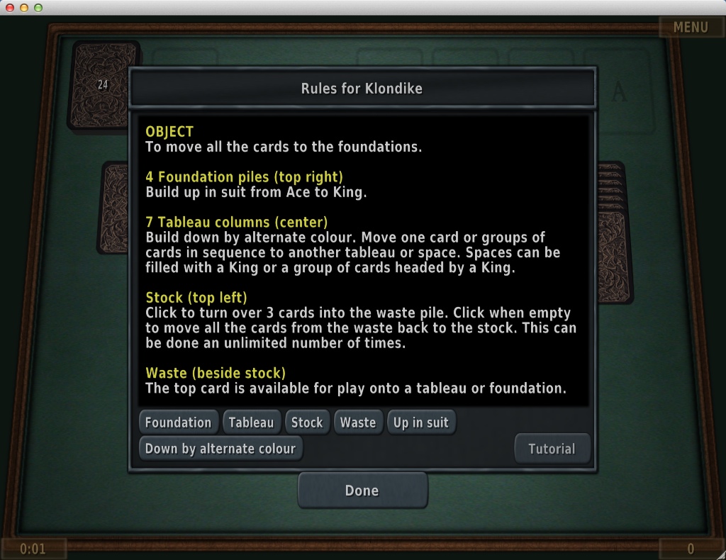 Klondike 3D 6.7 : Checking Game Rules