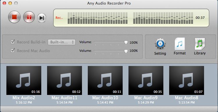 Any Audio Record Pro 2.0 : Main window
