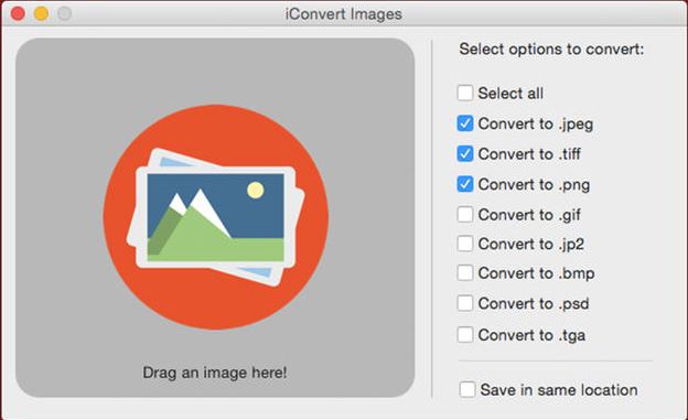 iConvert Images 1.1 : Main window