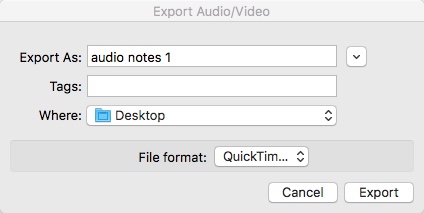 Pear Note 3.2 : Exporting Audio Note