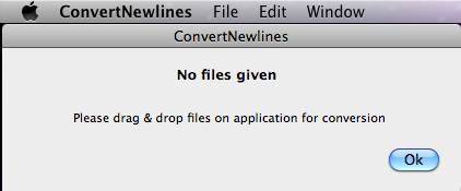 ConvertNewlines 1.0 : Main window