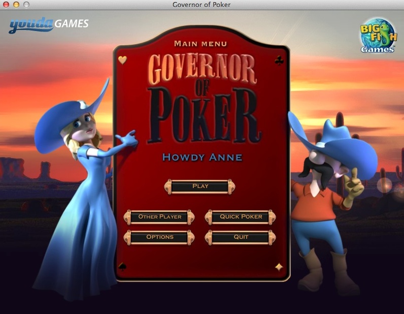 Governor of Poker : Main Menu