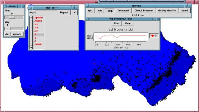 EcoLab 5.1 : Jellyfish simulation of OTM lake in GUI mode
