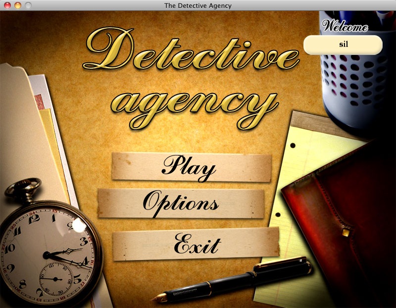 Detective Agency 2.0 : Main menu