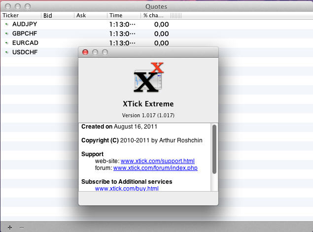 XTickExtreme 1.0 : Main Window