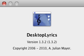 DesktopLyrics 1.3 : About window
