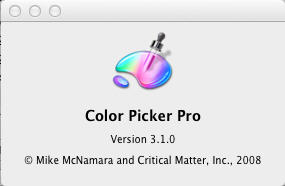 Color Picker Pro 3.1 : About Window