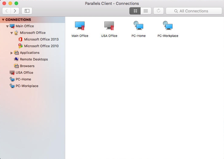 Parallels Client 15.0 : Main Window