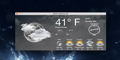 Motion Weather 4K 1.0 : Main window