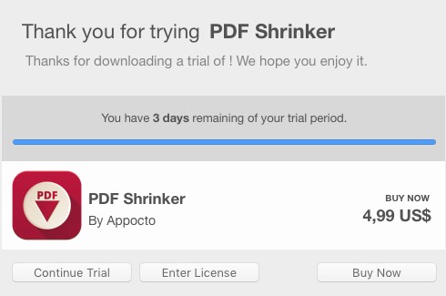 PDF Shrinker 1.0 : Trial Limitations