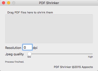 PDF Shrinker 1.0 : Main Window