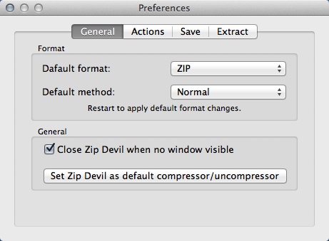 ZipDevil Pro 1.0 : Preferences Window