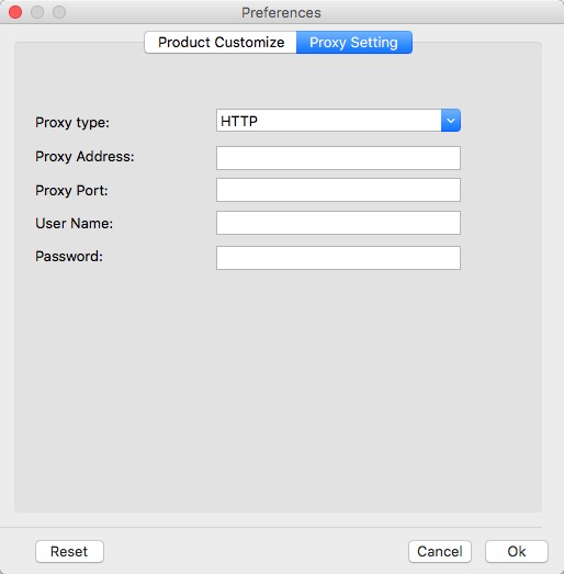 Coolmuster PDF Converter Pro for Mac 2.1 : Proxy Settings