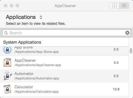 AppCleaner 3.3 : Applications List