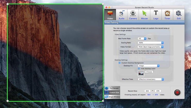 Screen Record Studio : HD Capture Video Best Screen Recorder 3.2 : Main window
