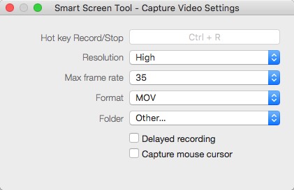 Smart Screen Tool - Capture Video 1.3 : General Preferences