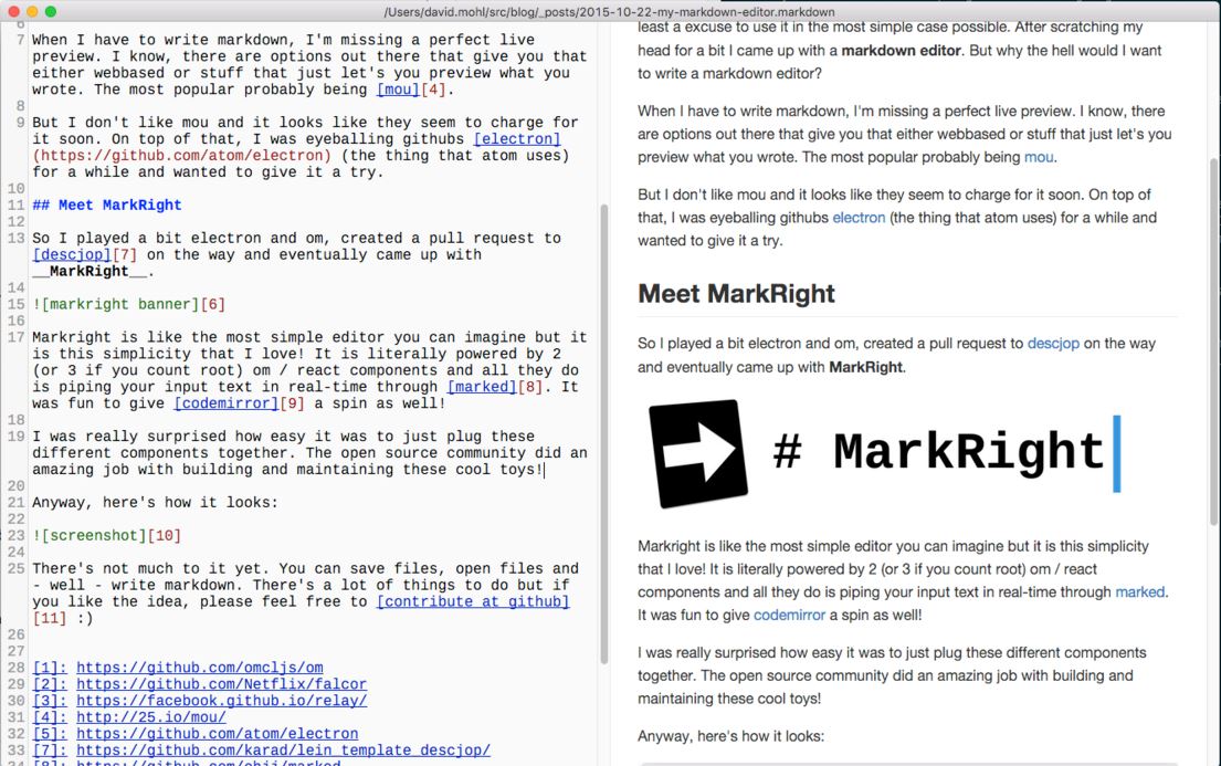 MarkRight 0.1 : Main window